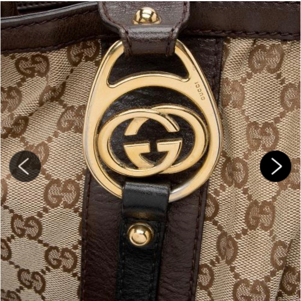 Gucci interlocking tote bag duffle medium large brown travel canvas d - Picture 2 of 14